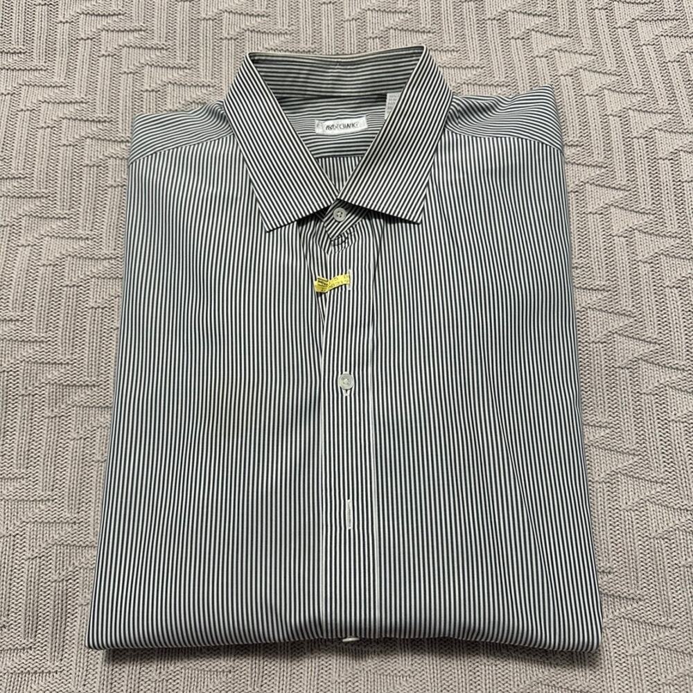 Ascot Chang blue striped button down size L